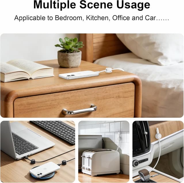 Thumbnail 6 de Kimsky Kabelhalter 9 Stück Desktop Organizer