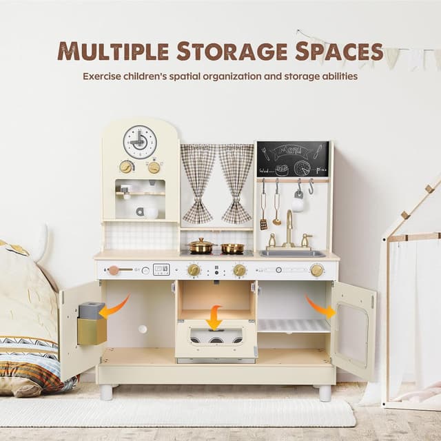 Thumbnail 6 de EDUBEBO Kids Kitchen playset Adjustable Height for Ages 3-8