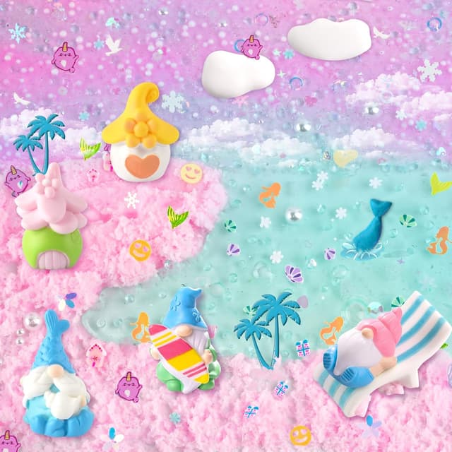 Detalle 2 de LAWOHO 6 Pack Mermaid Gnomes Slimes kit for kids (cloud, water, butter & clear slime)