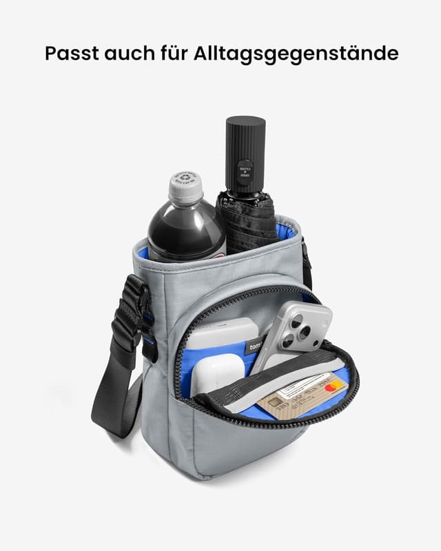 Detalle de tomtoc JoyCarry Sling Umhängetasche für Nintendo Switch 2 Slim Case – leicht mit Zubehörfach