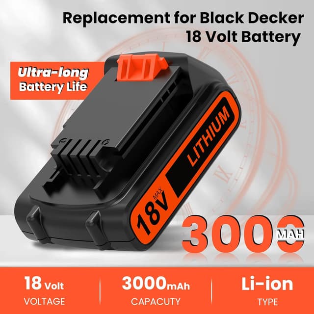 Detalle 2 de Black Decker 18V 3.0Ah Battery Replacement