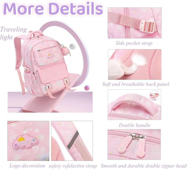 Detalle de VIDOSCLA Kawaii school bag 34 x 20 x 47 cm