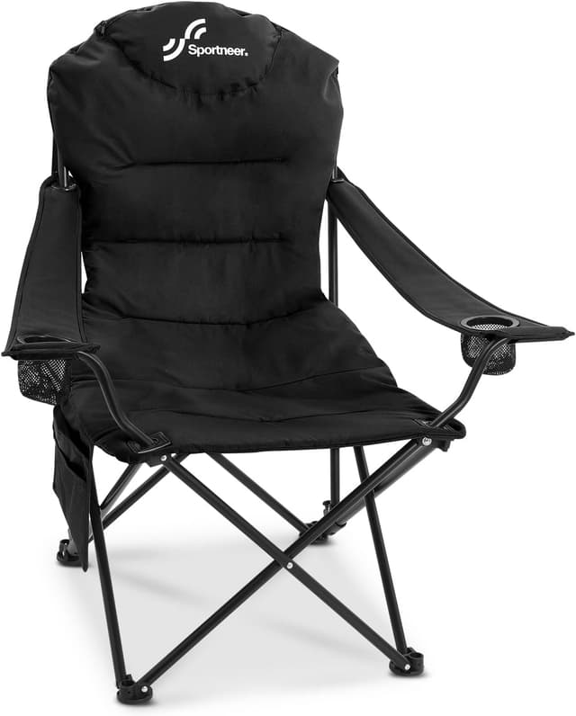 Detalle de Sedia pieghevole da campeggio fino a 160 kg con 3 angoli regolabili, schienale e poggiatesta + borsa