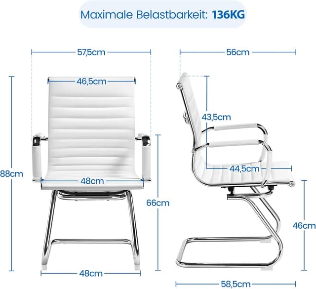 Detalle de Yaheetech Silla de Recepción tapizada 136 KG