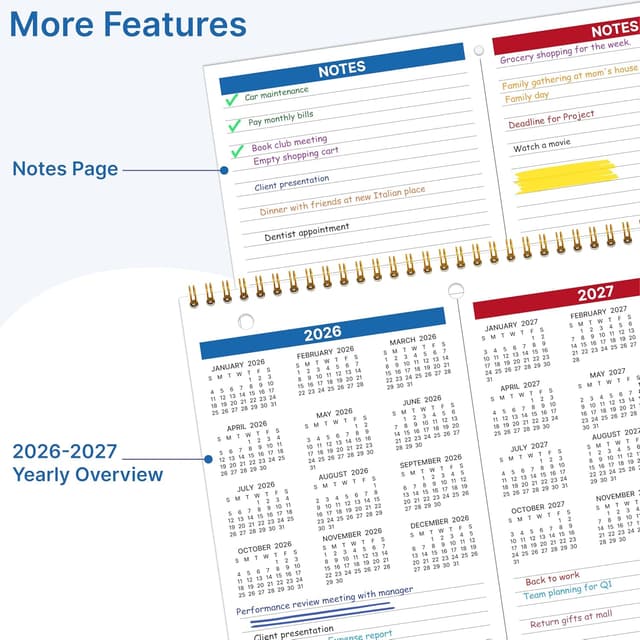 Thumbnail 4 de 2026 Wall Calendar 12 Month 8.5x11 📅