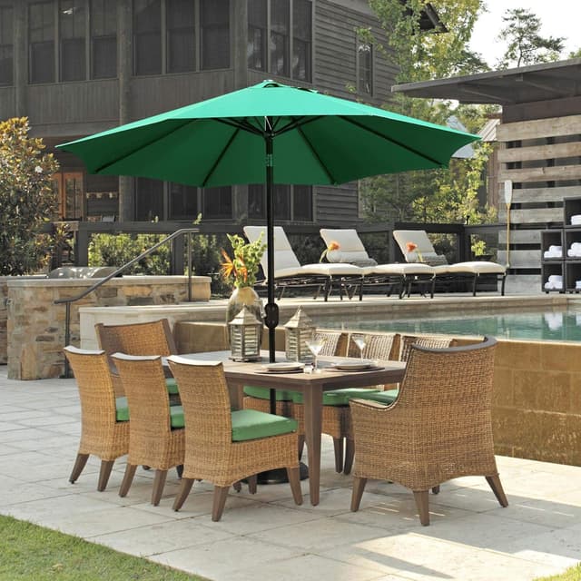 Detalle de Yaheetech Parasol de jardin inclinable 270 cm vert, cadre métal et toile polyester