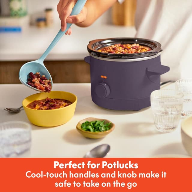 Detalle de bella 1.5 Qt Slow Cooker with 3 Heat Manual Control (Ceramic Nonstick) — Plum