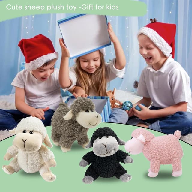 Detalle 1 de Lilizzhoumax Simulation Lamb Plush Toy, 18cm Pink Sheep Soft Toy with Realistic Look