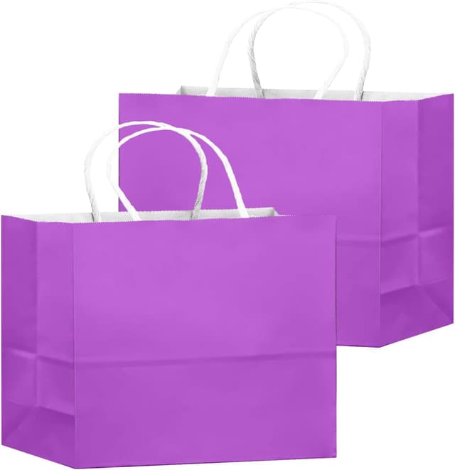 Detalle 2 de Gcardist 24 Large Gift Paper Bags with Handles (Violet, bulk)