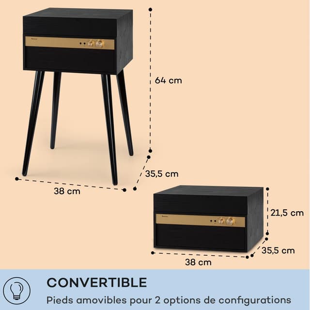 Thumbnail 6 de Auna tourne-disque vinyle avec haut-parleurs et Bluetooth rétro vintage (stéréo)