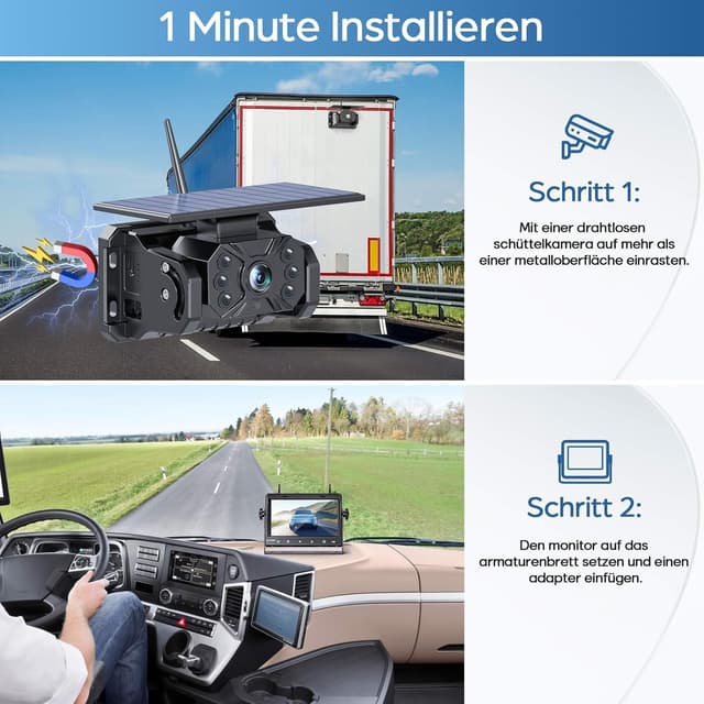 Detalle 2 de VASTEND VS-7A Rückfahrkamera kabellos Solar