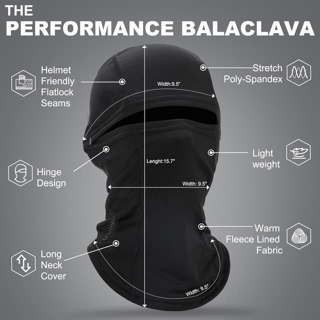 Detalle 1 de Beehow Balaclava Ski Mask Cover for Windproof Warmth