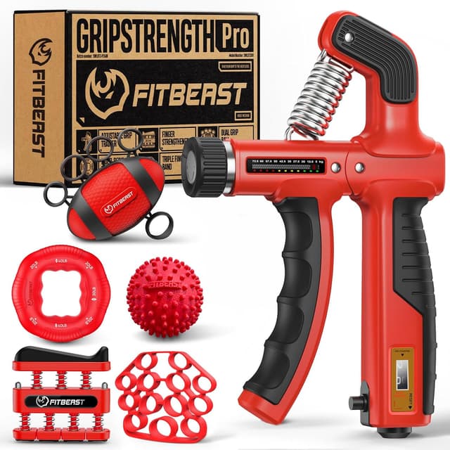Detalle de FitBeast Grip Strengthener Kit (6 Pack) with Adjustable Resistance & Built-in Force Gauge