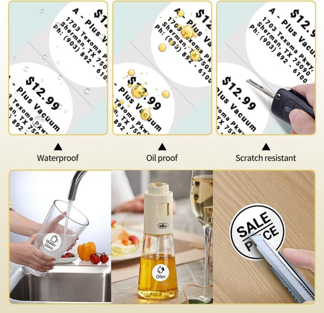 Detalle de Phomemo 3 Rollen runde Thermoetiketten M110, 30×30 mm – selbstklebend, 200 Etiketten pro Rolle