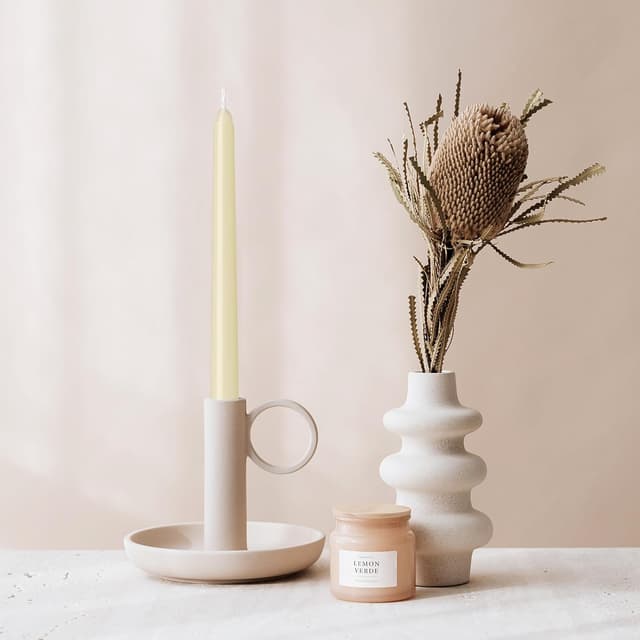 Detalle 2 de 4 Pack Ivory Taper Candles (10 Inch) — Dripless, Smokeless & Unscented, 8-Hour Burn