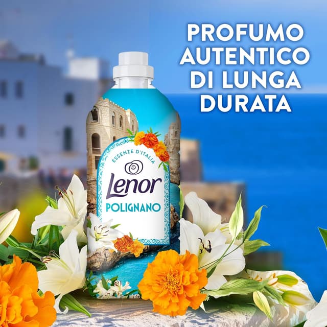 Detalle de Lenor Ammorbidente Concentrato Essenze d’Italia – Polignano, note di Lillà e Calendula (440 lavaggi, 8x55)
