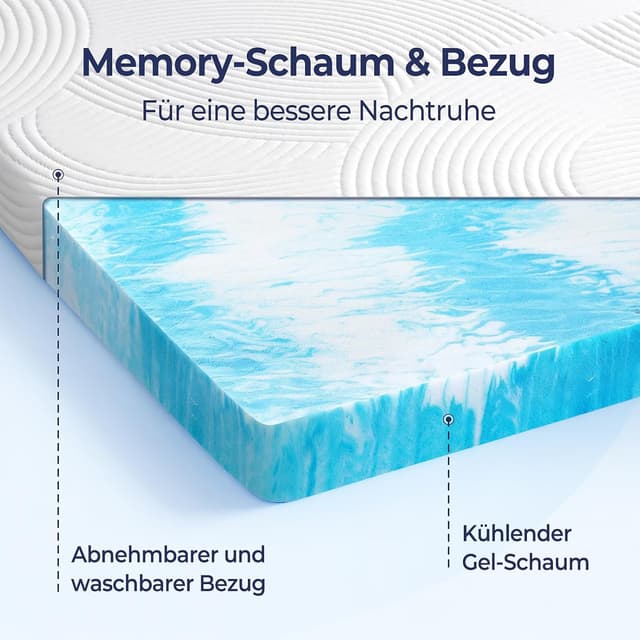 Detalle 2 de SakuraHome Matratzentopper 140x200 cm Memory-Schaum