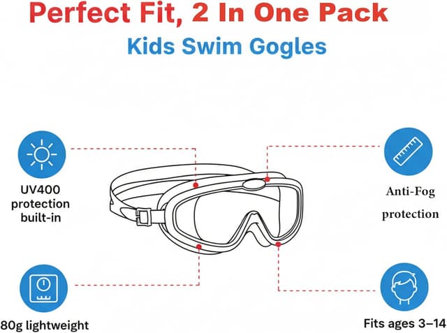 Detalle 2 de Seaflar occhialini da nuoto bimbi UV