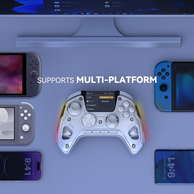 Detalle de FIEHDUW ManbaOne NO DRIFT interactive screen gaming controller (Hall Effect) for PC, Switch & mobile