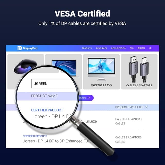 Thumbnail 4 de UGREEN Cable DisplayPort 1.4 8K 60Hz - Rendimiento Ultra