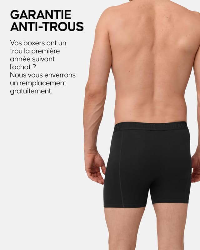 Detalle de Danish Endurance boxers en coton bio (lot de 3 ou 6) : confort ultra doux et respirant