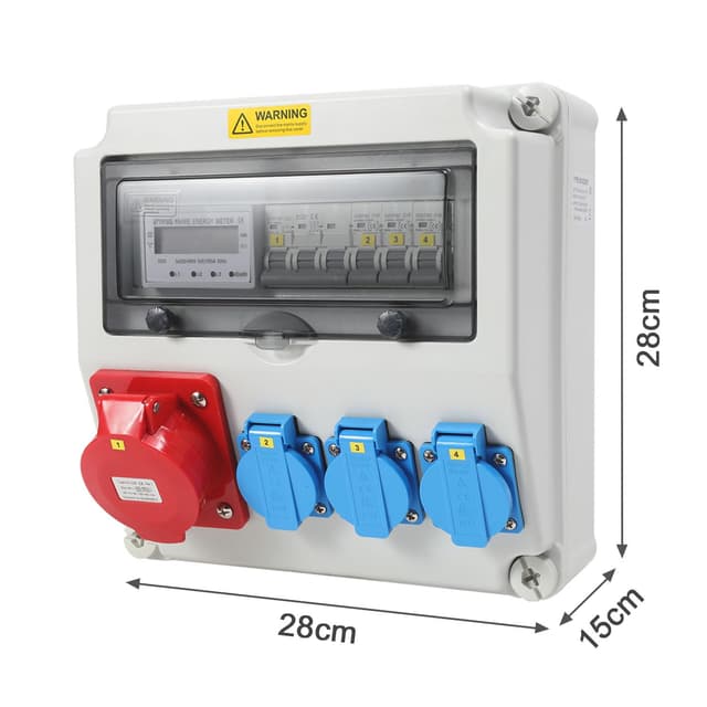 Detalle de Wandverteiler mit Stromzähler 3 Phasen 100A