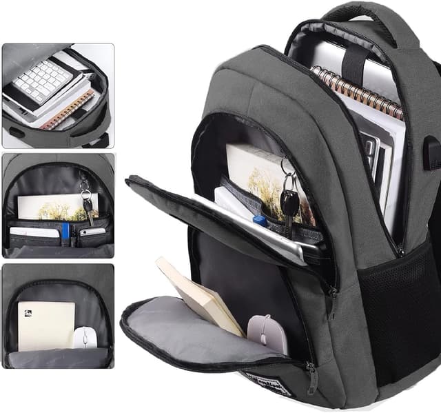 Detalle de YAMTION Rucksack für Herren & Damen – Schulrucksack mit Laptopfach, 30 l, wasserdichtes Polyester