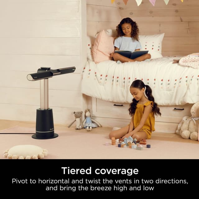 Detalle de Shark TurboBlade Bladeless Tower Fan TF200SUK (Charcoal) with 10 speeds, 180° oscillation and remote