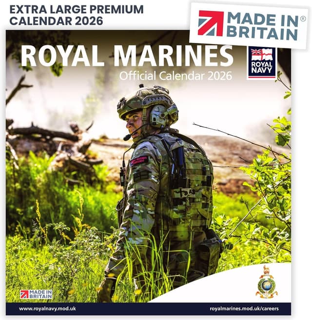 Detalle de ALLTRADE Calendar 2026 Royal Navy Marines Official – eco-friendly UK-made desk or wall calendar