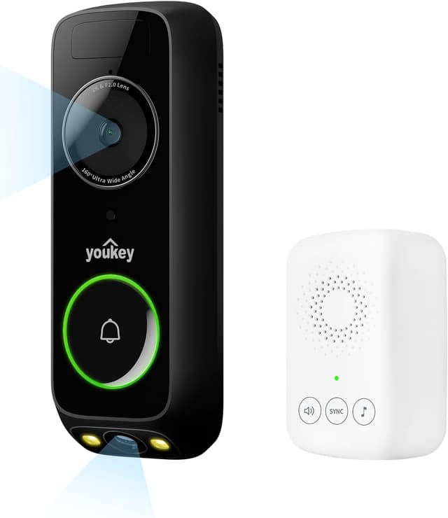 Detalle de youkey DB312 dual camera doorbell, 2K