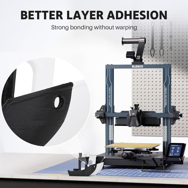 Detalle de ELEGOO PLA Pro Filament 1.75mm White 1kg (Easily printable, low-clog PLA) for FDM 3D printers