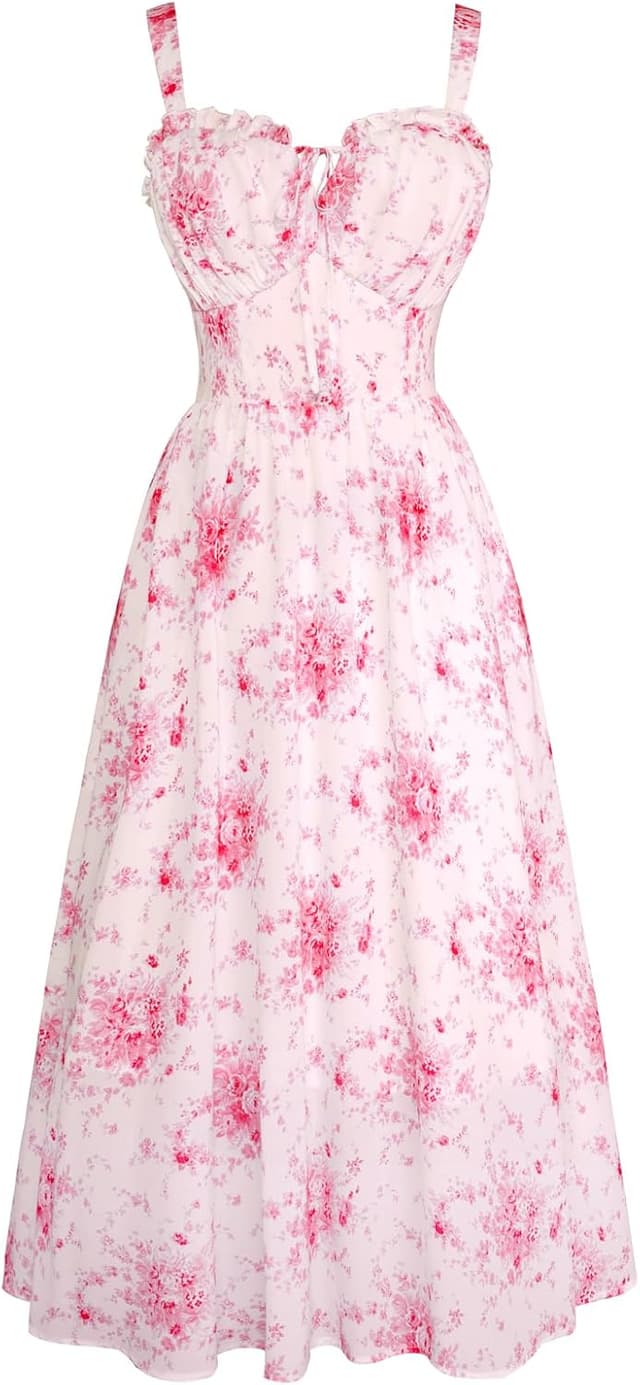 Thumbnail 6 de SCARLET DARKNESS Robe d’été décontractée sans manches à motif floral « Scarlet Darkness »