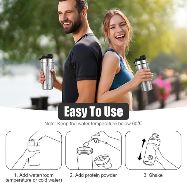 Detalle de Alaoo Protéine Shaker 750 ml Wave : shaker de protéines hermétique et facile à nettoyer