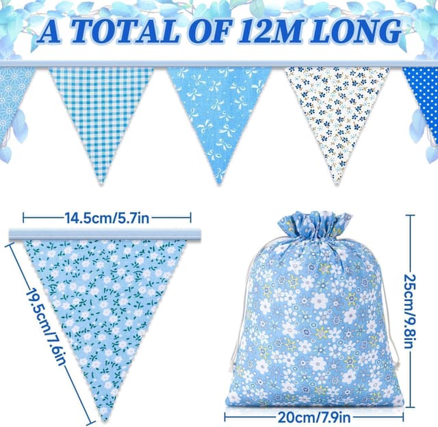 Detalle de Alintor Floral Bunting 45 flags 39.4ft