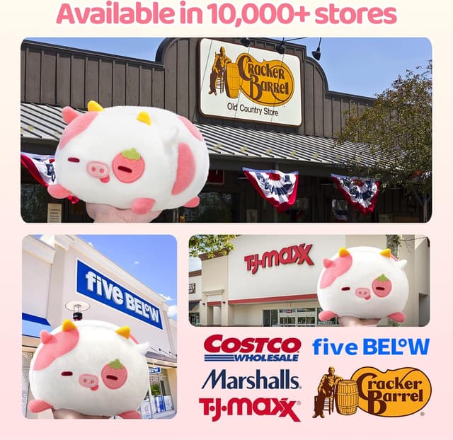 Thumbnail 6 de Mewaii Peluche Vache Fraise Kawaii oreiller doux 40 cm