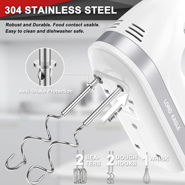 Detalle 1 de Lord Eagle Hand Mixer 400W Handheld Mixer