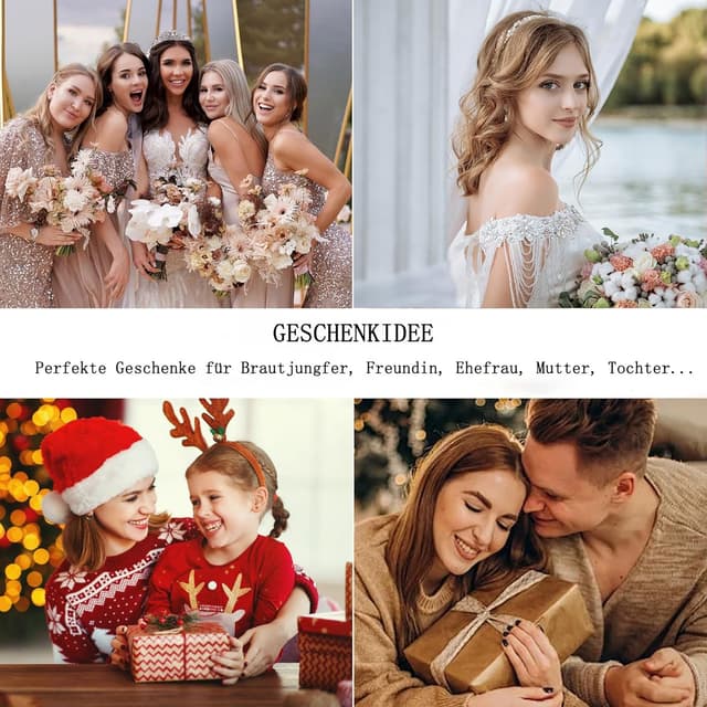 Thumbnail 6 de Fezodo Damen-Perlenkette-Set (wasserfest) mit Perlenohringe & Perlenarmband