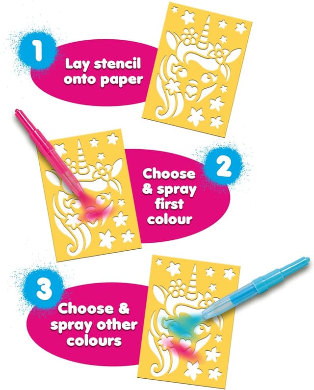 Detalle de John Adams BLOPENS® Sparkling Unicorn Activity Set (Blow & Draw, 6 BLOPENs + stencils)