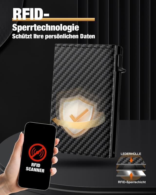 Thumbnail 5 de dwnkove Herren-Kartenetui Slim Wallet 11 Karten