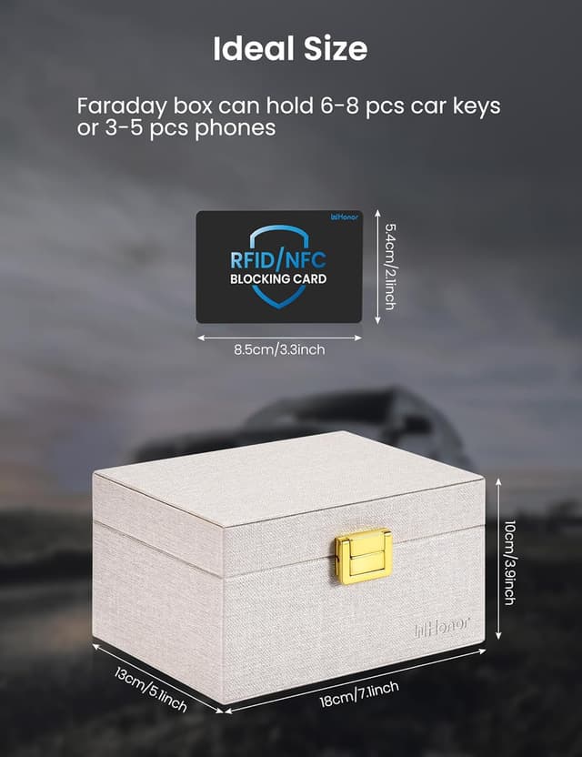 Detalle 2 de WHonor White Faraday Box Keyless Entry Key Signal Blocker (RFID/NFC cards included)