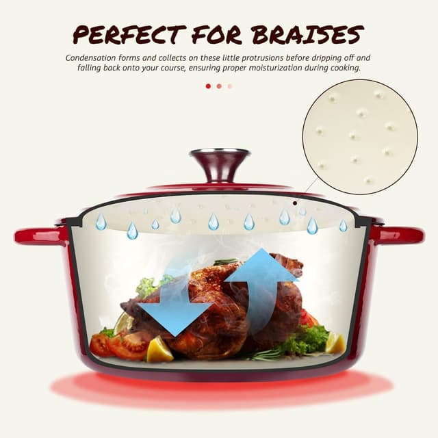 Detalle 2 de Overmont 26cm Enamelled Cast Iron Casserole