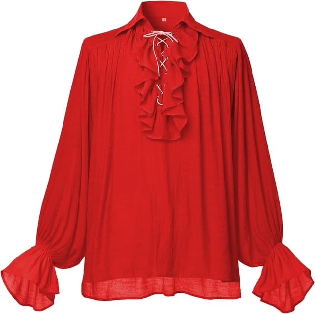 Detalle 2 de GRACEART Medieval Nordic & Pirate Renaissance Shirt (men’s or women’s) – lyocell gothic captain style