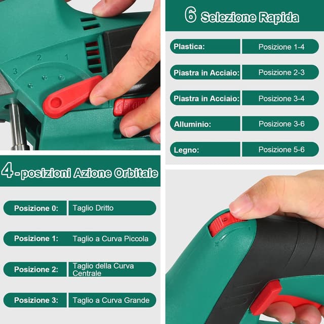 Detalle 2 de HYCHIKA Seghetto alternativo 800W per legno e metallo