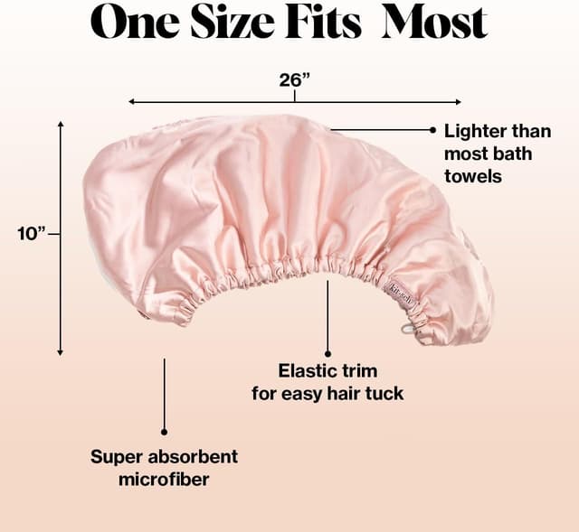 Detalle de Kitsch Satin Microfiber Hair Towel Wrap Blush