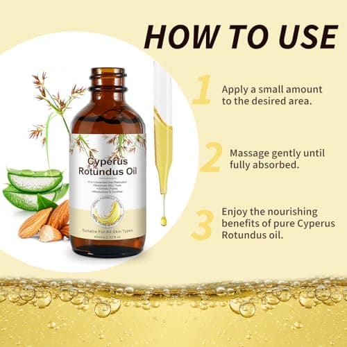 Detalle de Tiuedu Cyperus Rotundus Aceite para depilación y reducción del vello (60)