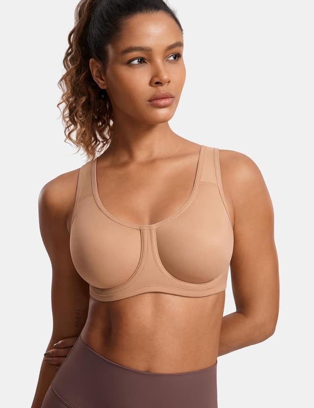 Detalle de Soutien-gorge de sport femme SYROKAN à armatures extérieures, maintien extreme (grande taille)