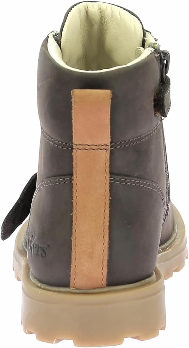 Detalle de Kickers Mixte Enfant Bluck Bottine en cuir, lacets et zip