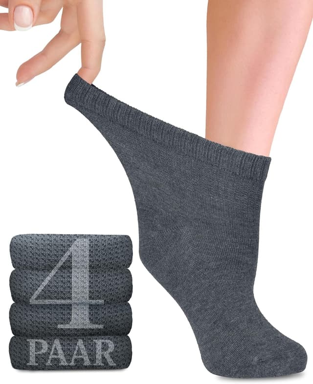 Detalle de Lot de 4 paires de chaussettes pour diabétiques en bambou avec lycra Fiera Besa (sans couture)