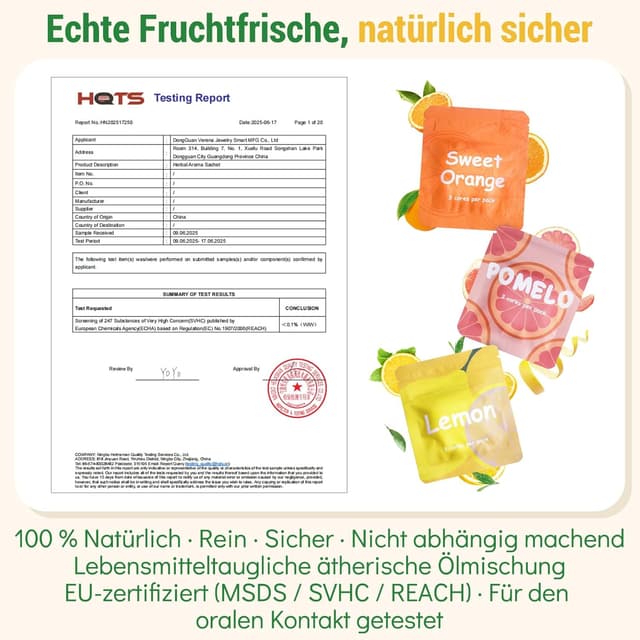 Detalle de CARITATE Rauchfrei Halskette zur Rauchentwöhnung mit einstellbarem Widerstand und Fruchtmischung (schwarzes Holz)