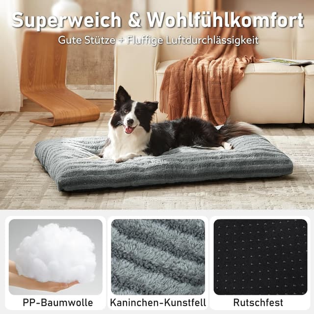 Detalle de Pawk Hundebett große Hunde XL – waschbares, atmungsaktives Hundekissen 102×69×9 cm